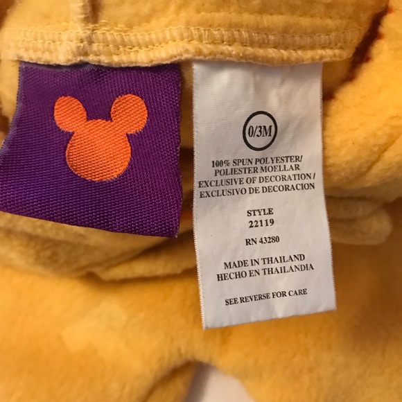 Tigger yellow winter onesie 0-3 months - Picture 3 of 3
